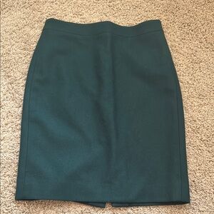 J. Crew Dark Green Pencil Skirt